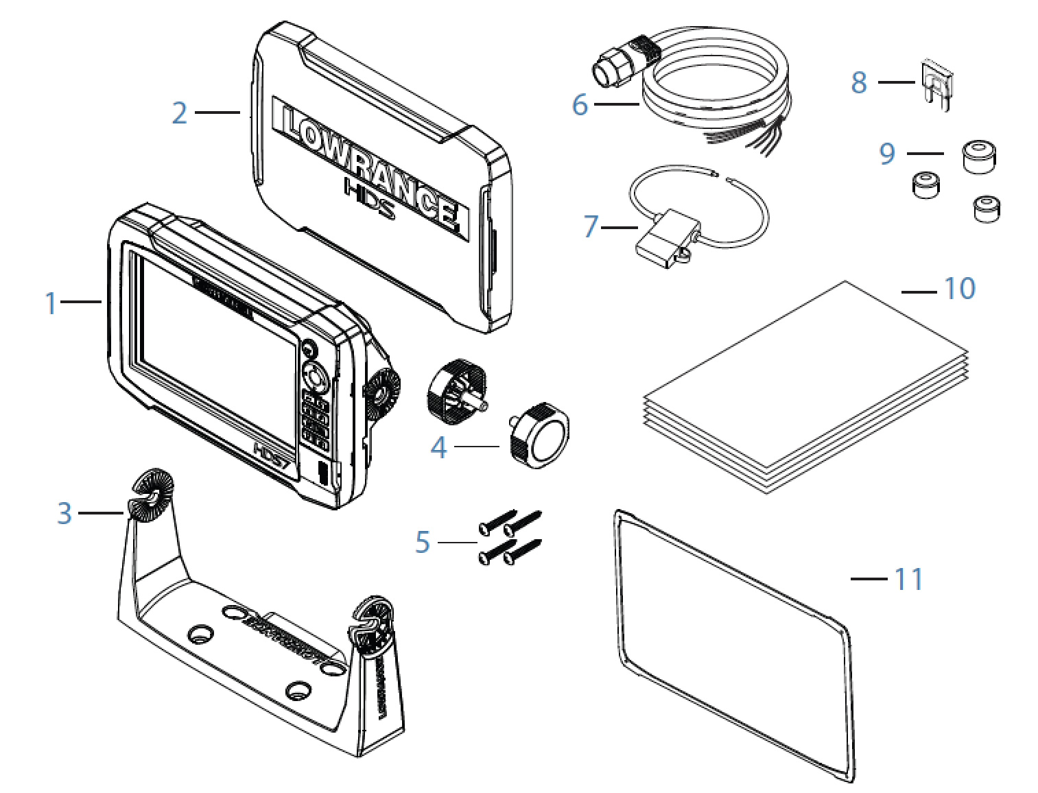 Lowrance HDS7 Carbon ROW with TotalScan Transducer 00013679001